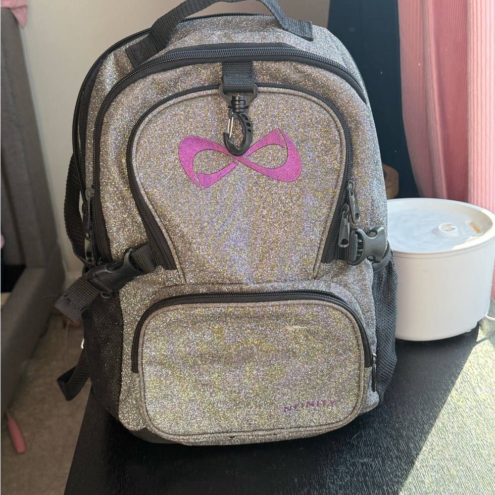 Glitter Backpack with Pink Logo